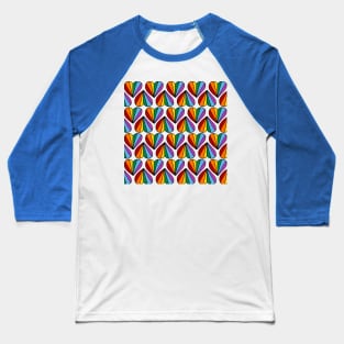 Rainbow Hearts | Hearts Pattern | LGBTQ Baseball T-Shirt